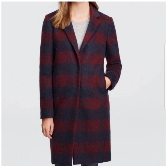 Ann Taylor wool plaid pea coat - Picture 2 of 16